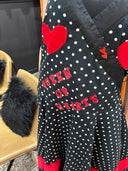 Polka Dot Swing Alter Dress with Red Cord Hearts patches