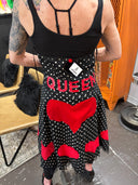 Polka Dot Swing Dress - Stylish Alter Dress with Red Cord Hearts Patches