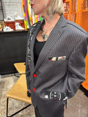 Pinstripe Wool Suit - Asian Punk Edge | Stylish & Daring