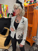 Grey and White Fitted 007 Bond Octopussy Jacket - Cinema-Worthy Edge