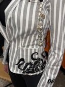 Grey and White Fitted 007 Bond Octopussy Jacket - Cinema-Worthy Edge