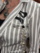 Grey and White Fitted 007 Bond Octopussy Jacket - Cinema-Worthy Edge