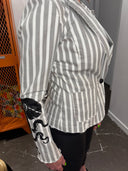 Grey and White Fitted 007 Bond Octopussy Jacket - Cinema-Worthy Edge