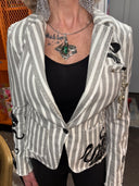 Grey and White Fitted 007 Bond Octopussy Jacket - Cinema-Worthy Edge