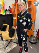 2 Pcs Linen Suit - Drawstring, Stars & Safety Pins for Stylish Look