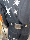 2 Pcs Linen Suit - Drawstring, Stars & Safety Pins for Stylish Look