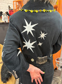 2 Pcs Linen Suit - Drawstring, Stars & Safety Pins for Stylish Look