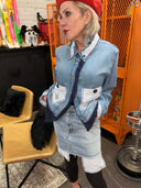 Japanese Twist Denim Skirt Set - Eyelet Insert | Punk DIY Fashion