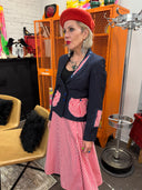 Vintage Vibes: 40s-Inspired Pinstripe Set - Puff Pocket Skirt & Jacket