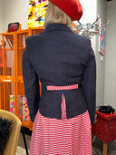 Vintage Vibes: 40s-Inspired Pinstripe Set - Puff Pocket Skirt & Jacket