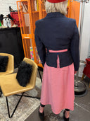 Vintage Vibes: 40s-Inspired Pinstripe Set - Puff Pocket Skirt & Jacket