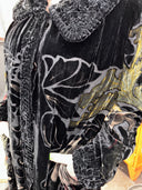 Burnout Velvet Opera Coat - Black Pin