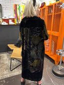 Burnout Velvet Opera Coat - Black Pin