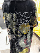 Burnout Velvet Opera Coat - Black Pin