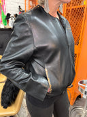 Barney's Vintage Bomber Jacket - Punk Rock Style with Leopard Trim