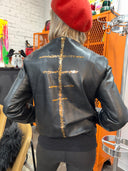 Barney's Vintage Bomber Jacket - Punk Rock Style with Leopard Trim