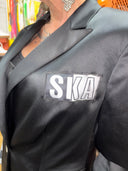 Black Satin SKA Checkered Board long dress and Jacket