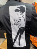 Black Satin SKA Checkered Board long dress and Jacket