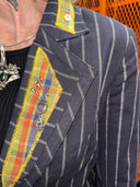 Classic Pin-Stripes with Madras Inlays & Yellow Buttons – Vintage Rebel Chic