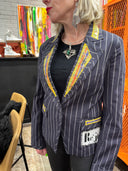 Classic Pin-Stripes with Madras Inlays & Yellow Buttons – Vintage Rebel Chic