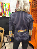 Classic Pin-Stripes with Madras Inlays & Yellow Buttons – Vintage Rebel Chic