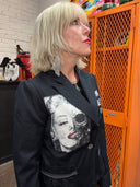 Marilyn Legends Never Die – Black Blazer with Unique Zipper Edge Details