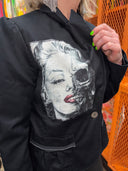 Marilyn Legends Never Die – Black Blazer with Unique Zipper Edge Details