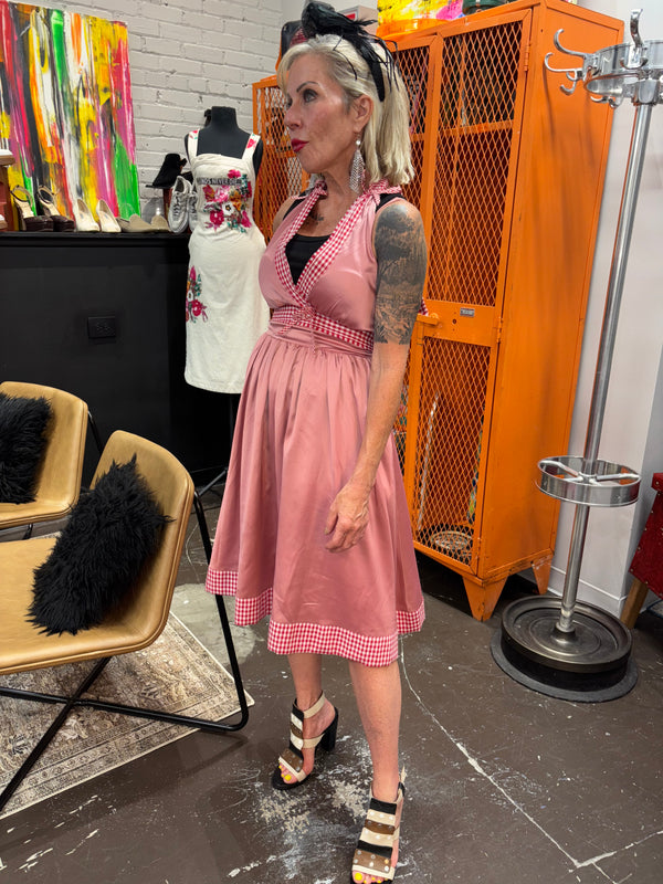 Haley Bop Pink Satin Gingham Alter Dress