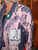 Blue Pinstripe Bleach Zipper Punk Accent "Breaking all the rules"