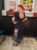 Alice in Goth Land: Black Goth Red Rose, Butterfly & Skull Swing Dress