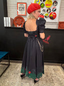 Alice in Goth Land: Black Goth Red Rose, Butterfly & Skull Swing Dress