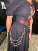 Alice in Goth Land: Black Goth Red Rose, Butterfly & Skull Swing Dress