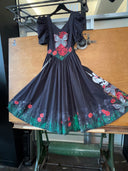 Alice in Goth Land: Black Goth Red Rose, Butterfly & Skull Swing Dress