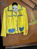 Punk Twist on Yellow Jean Jacket - All Hearts