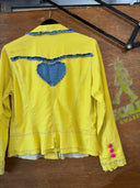 Punk Twist on Yellow Jean Jacket - All Hearts