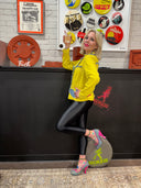Punk Twist on Yellow Jean Jacket - All Hearts