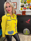 Punk Twist on Yellow Jean Jacket - All Hearts
