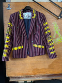 Adam & the Ants Kings of the Wild Frontier: Neon Yellow Tartan on Maroon Striped Jacket