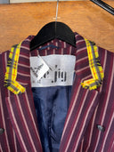 Adam & the Ants Kings of the Wild Frontier: Neon Yellow Tartan on Maroon Striped Jacket