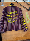 Adam & the Ants Kings of the Wild Frontier: Neon Yellow Tartan on Maroon Striped Jacket