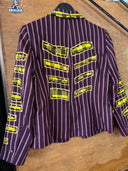 Adam & the Ants Kings of the Wild Frontier: Neon Yellow Tartan on Maroon Striped Jacket
