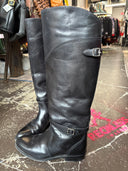 Frye Black Leather Riding Boots - Classic Equestrian Style Tall Boots