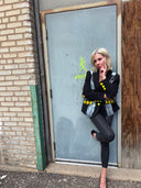 The Exploided  Punk Pinstriped Punk and Yellow plaid, Mohawk Skull Punk ,fashion meets street punk style