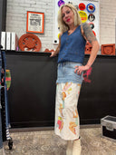 Pin-up Pocket Denim Skirt - Vintage Style Festival Wear