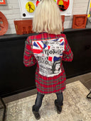 British Red Tartan Blazer - Sex Pistols 'God Save the Queen' Punk Statement Piece