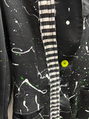 X-Ray Spex Punk Bondage Jacket - Black Paint Splatter Upcycled Statement Piece