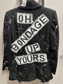 X-Ray Spex Punk Bondage Jacket - Black Paint Splatter Upcycled Statement Piece