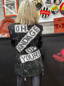 X-Ray Spex Punk Bondage Jacket - Black Paint Splatter Upcycled Statement Piece