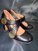 Autre Chose MaryJane Oversized gold buckle