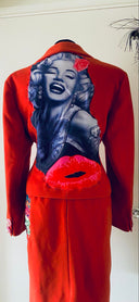 Red Marilyn Skirt and Jacket Suit - Day of the Dead design